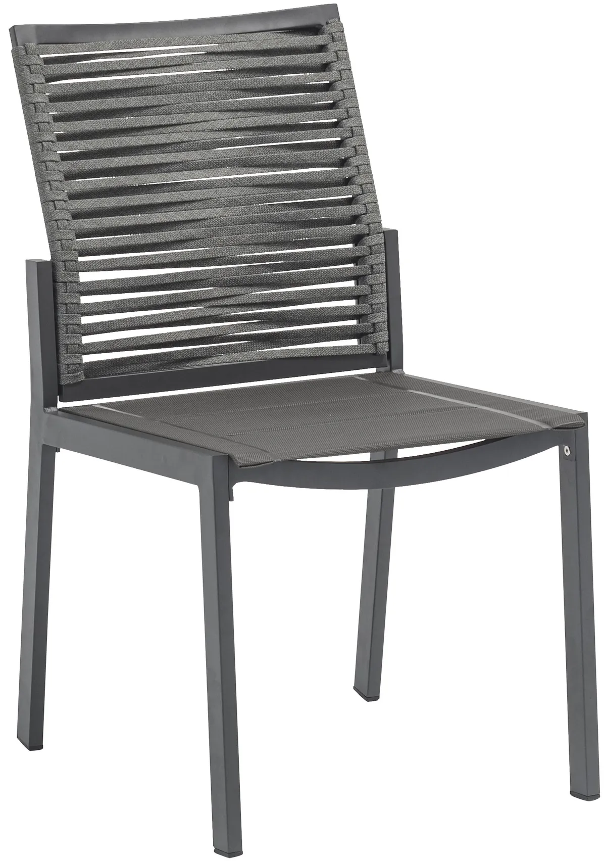 Maldives - Rope Outdoor Patio Dining Side Chair (Set of 2) - Gray