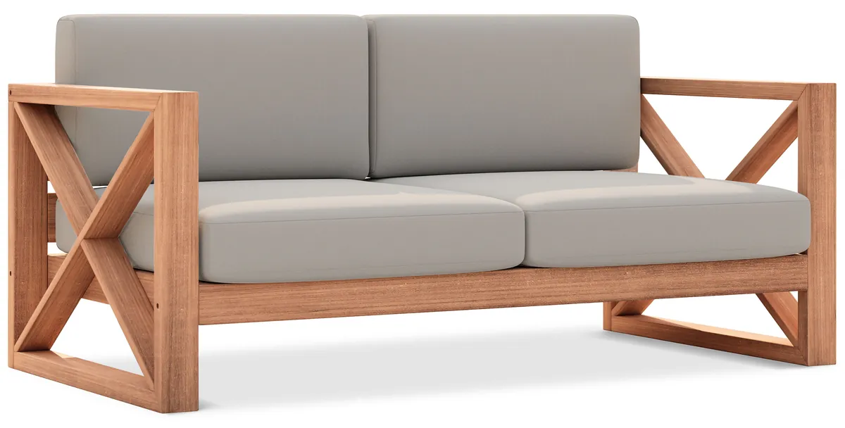 Anguilla - Water Resistant Outdoor Loveseat - Gray