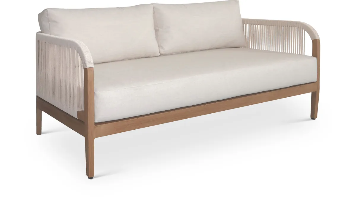 Maui - Water Resistant Outdoor Patio Loveseat - Cream