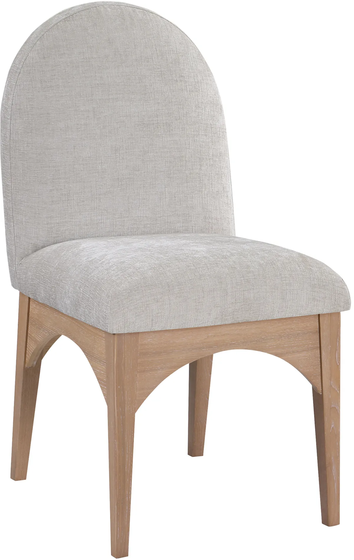 Waldorf - Chenille Dining Side Chair With Natural Legs - Gray