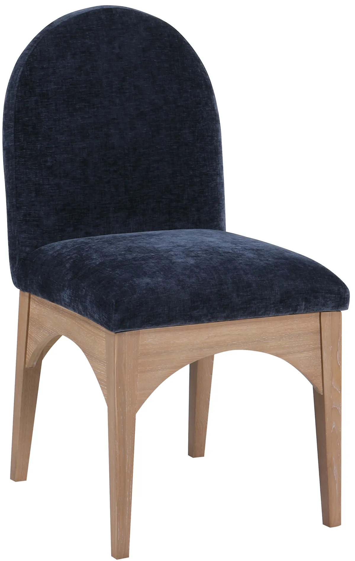 Waldorf - Chenille Dining Side Chair With Natural Legs - Navy