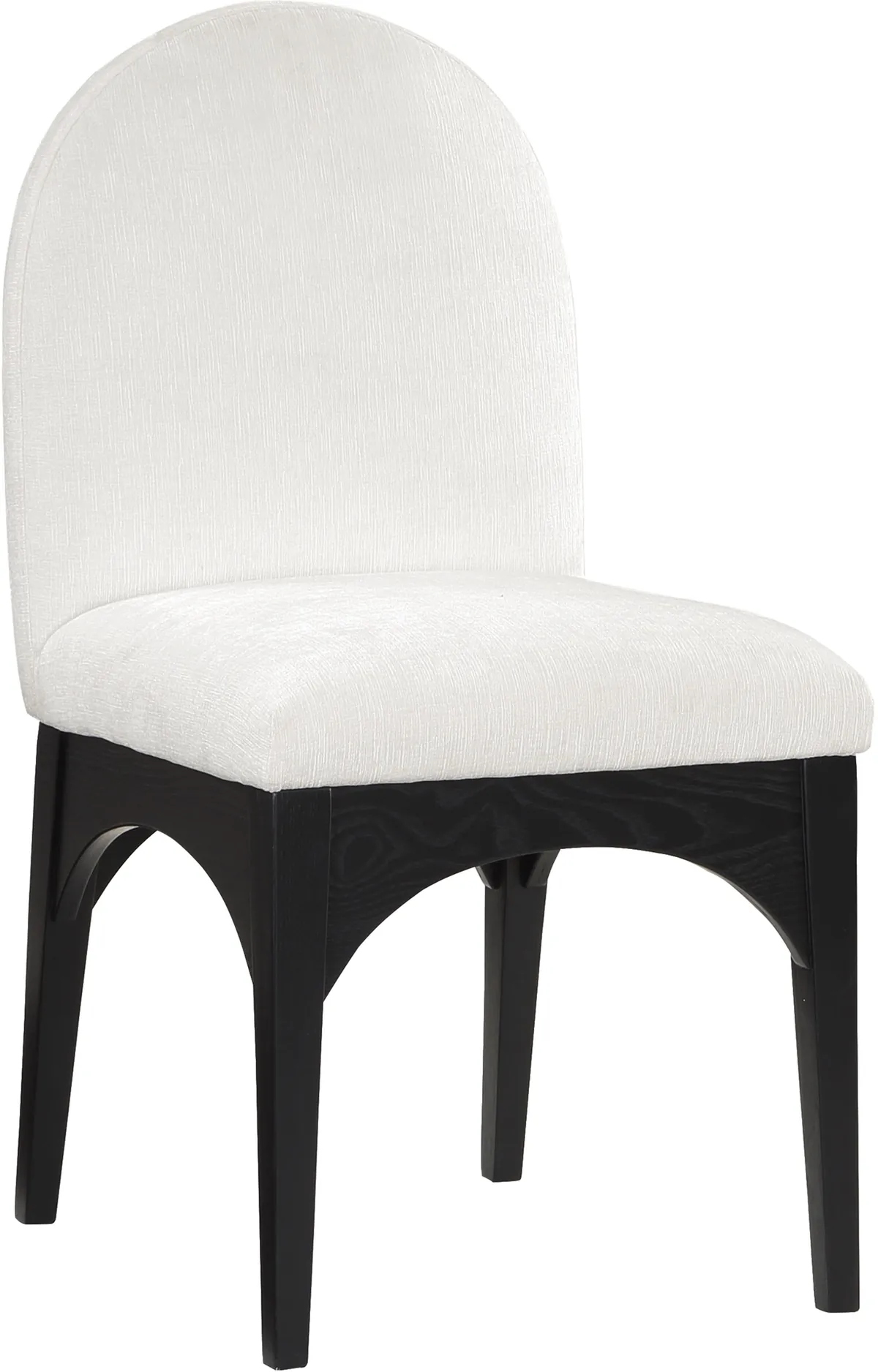 Waldorf - Chenille Dining Side Chair With Black Legs - Cream