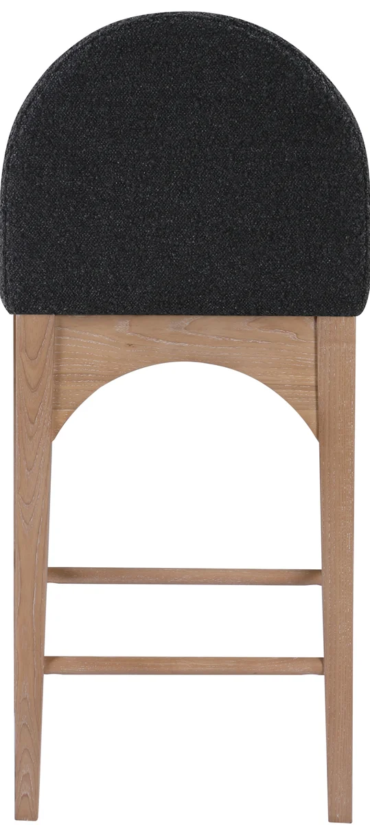 Waldorf - Boucle Stool With Natural Legs - Black - View 2