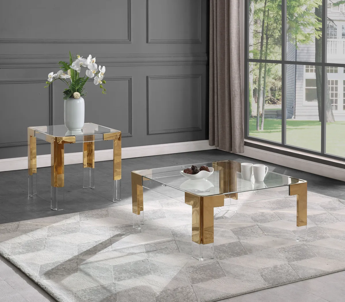 Casper - End Table - Rich Gold - Steel