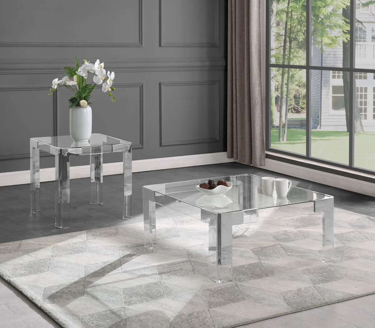 Casper - End Table - Pearl Silver - Steel