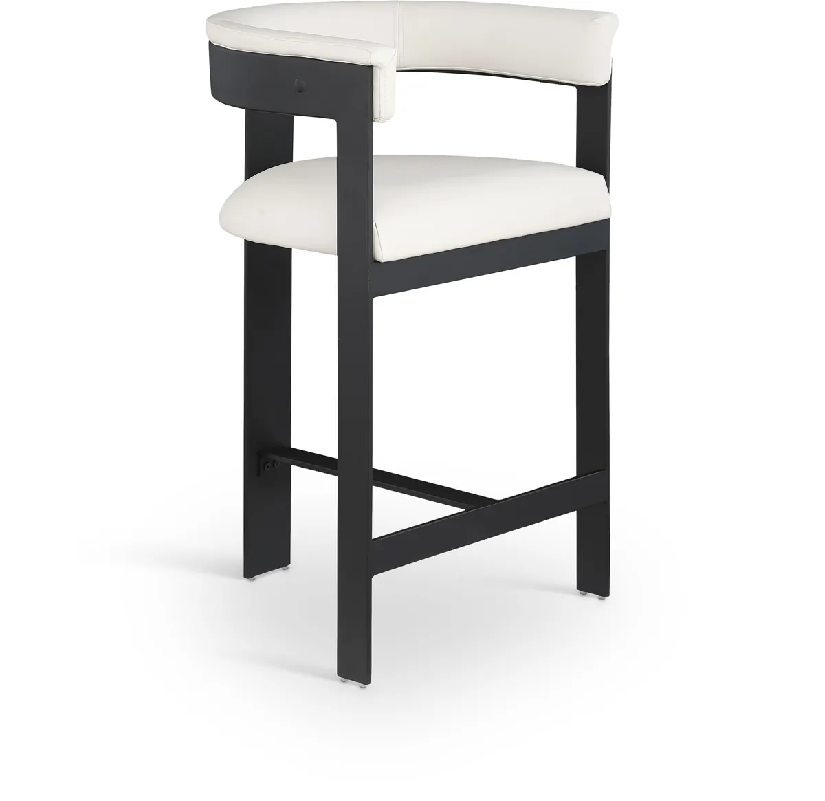 Romeo - Faux Leather Counter Stool With Black Base (Set of 2) - Cream