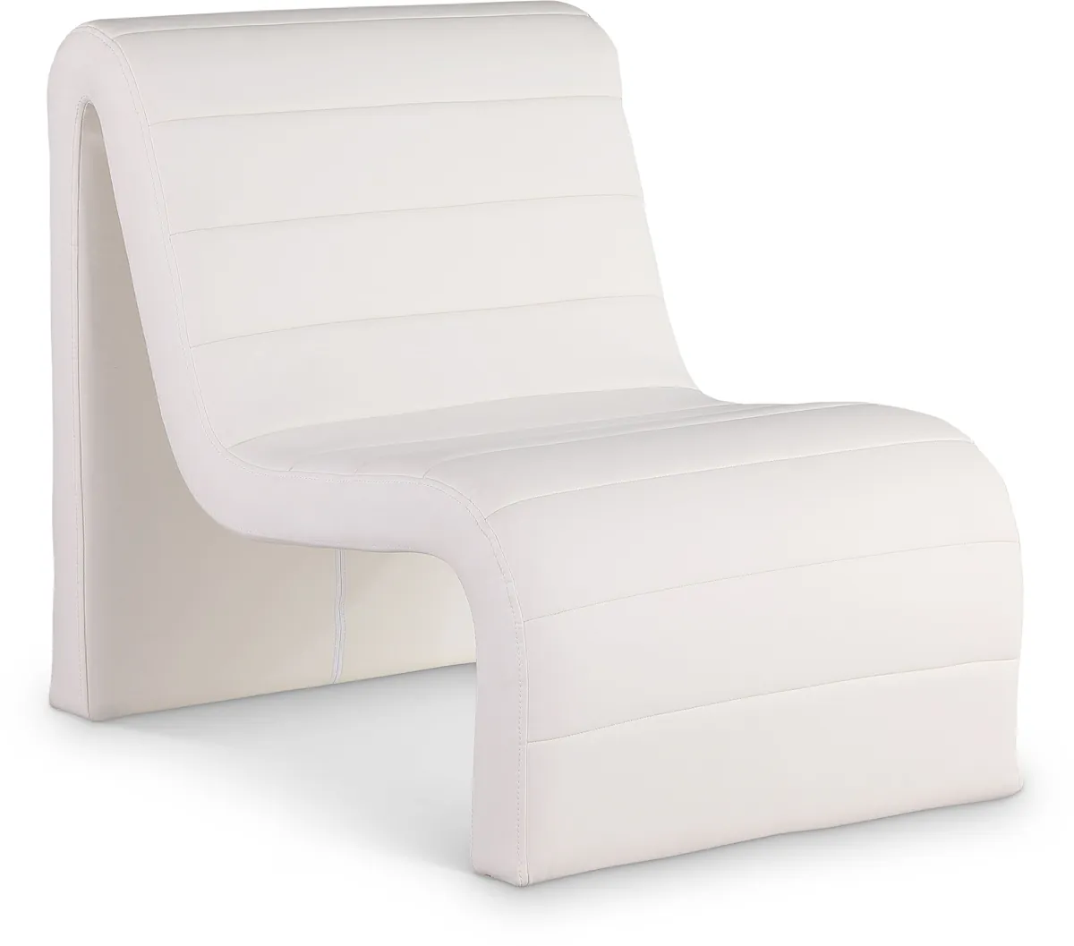 Ivy - Faux Leather Accent Chair - Cream