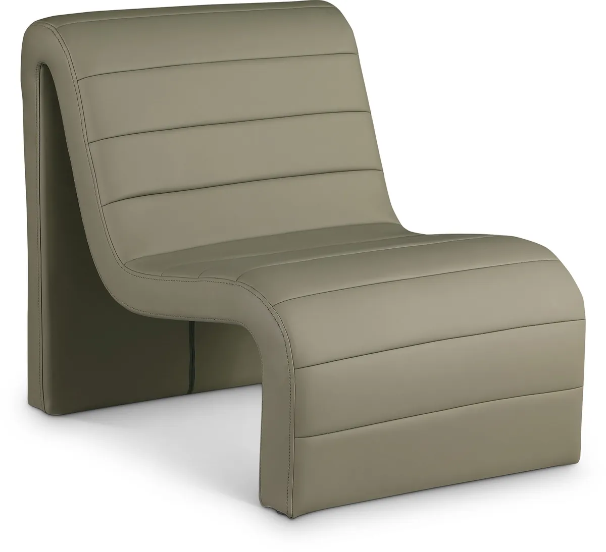 Ivy - Faux Leather Accent Chair - Olive