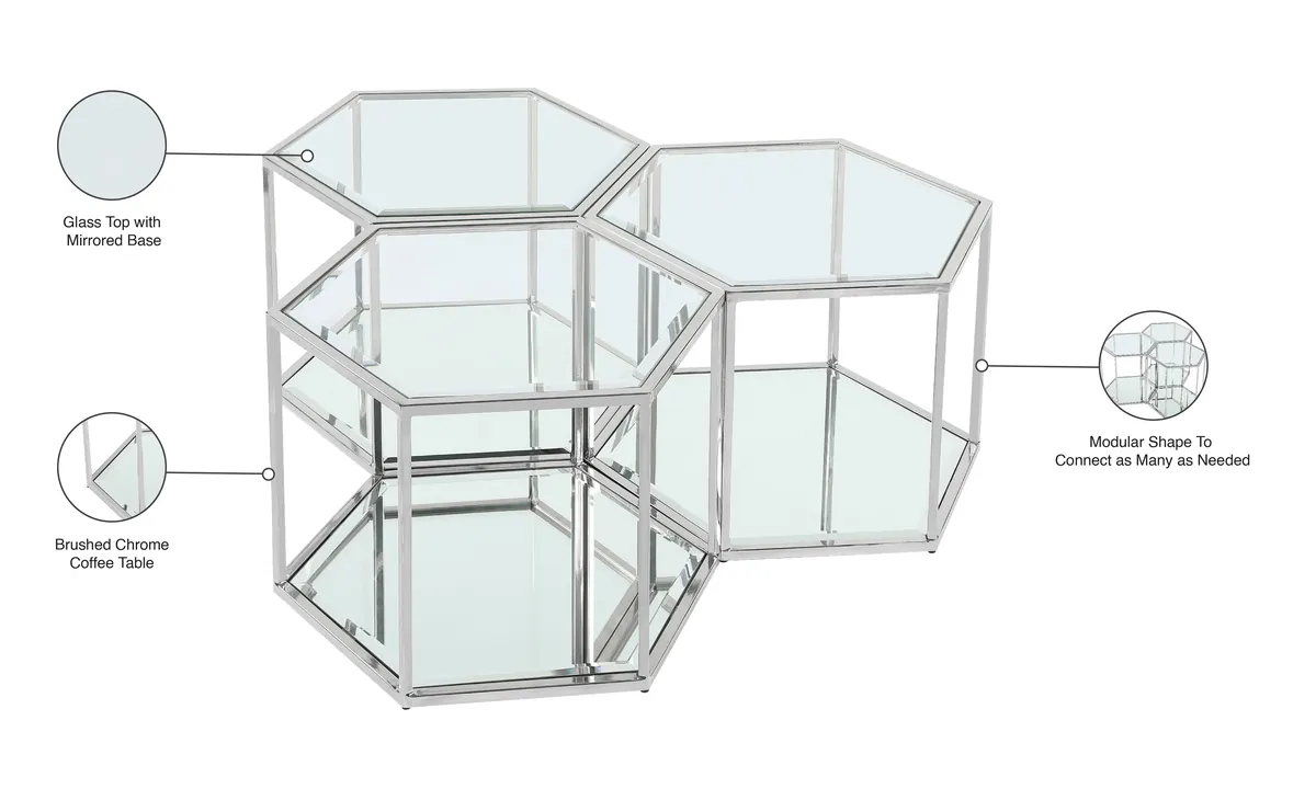 Sei - Coffee Table 3 Piece - Pearl Silver