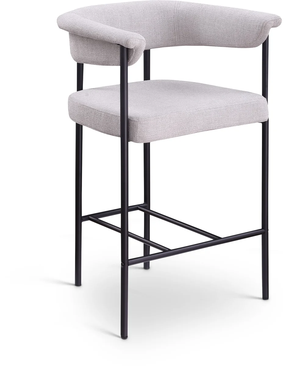 Malin - Linen Counter Stool (Set of 2) - Gray