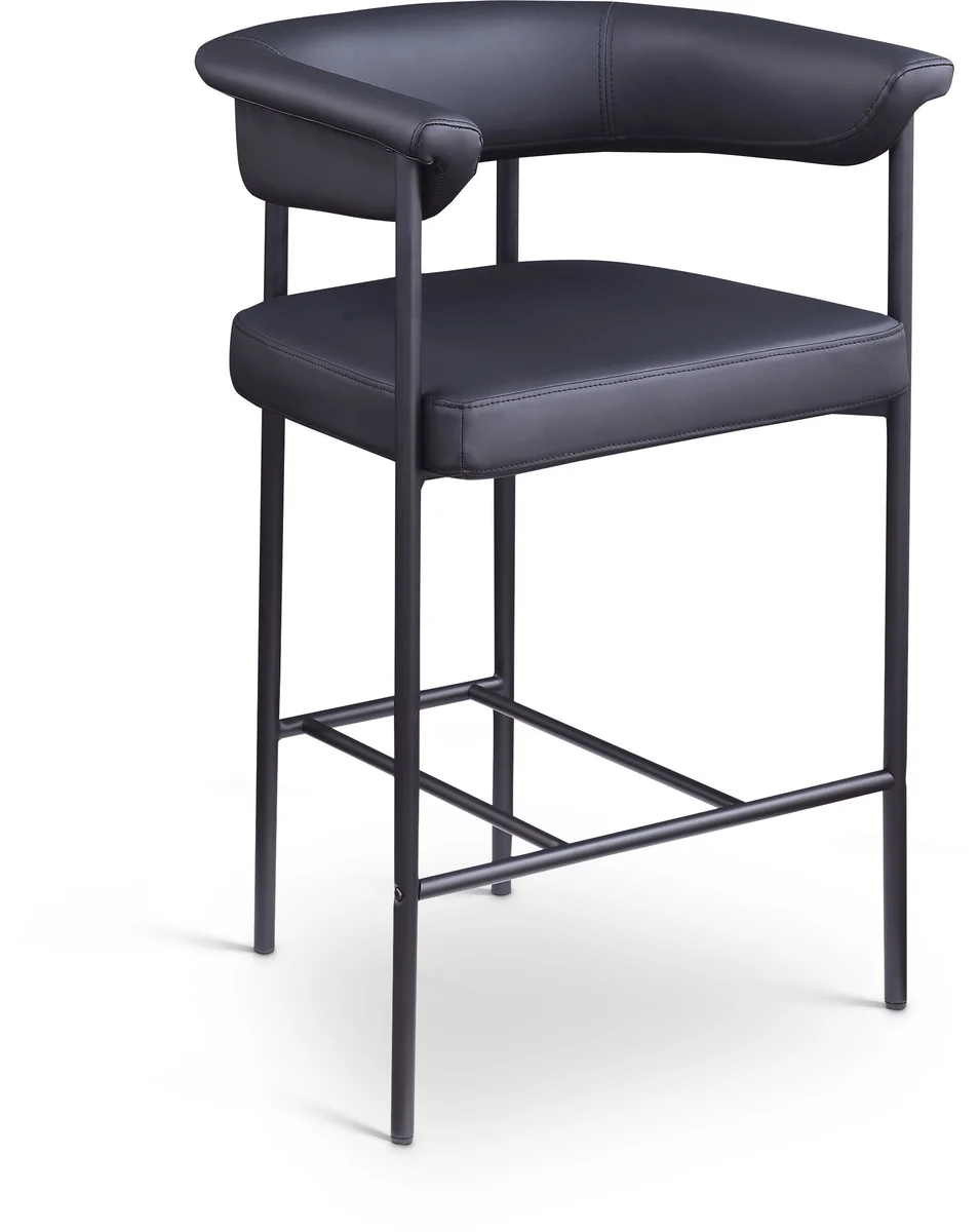 Malin - Faux Leather Counter Stool (Set of 2) - Black