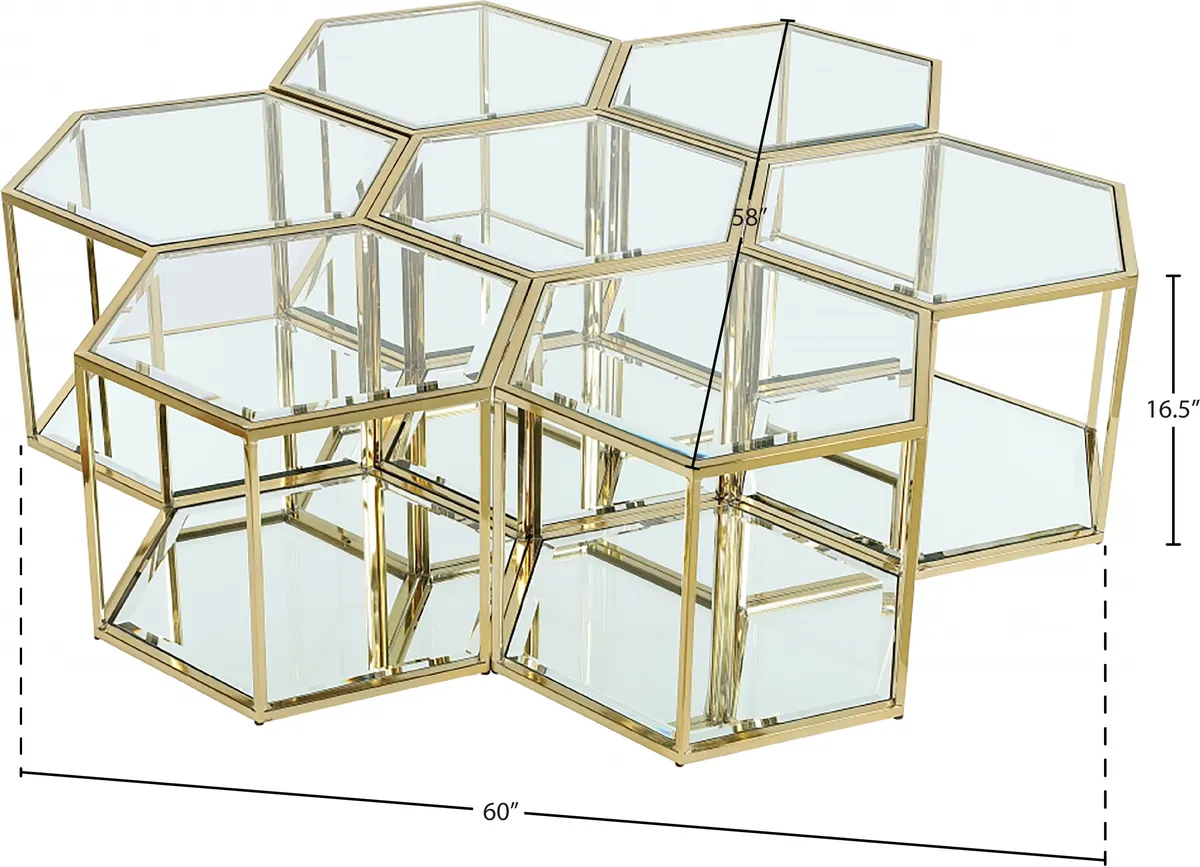 Sei - Coffee Table 7 Piece - Gold