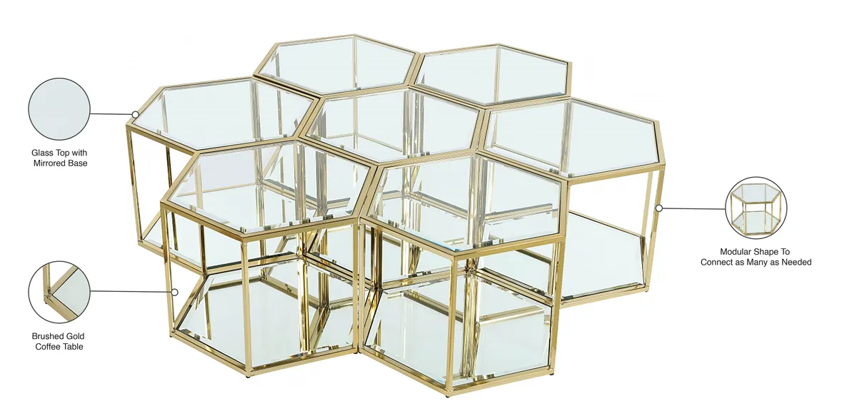 Sei - Coffee Table 7 Piece - Gold