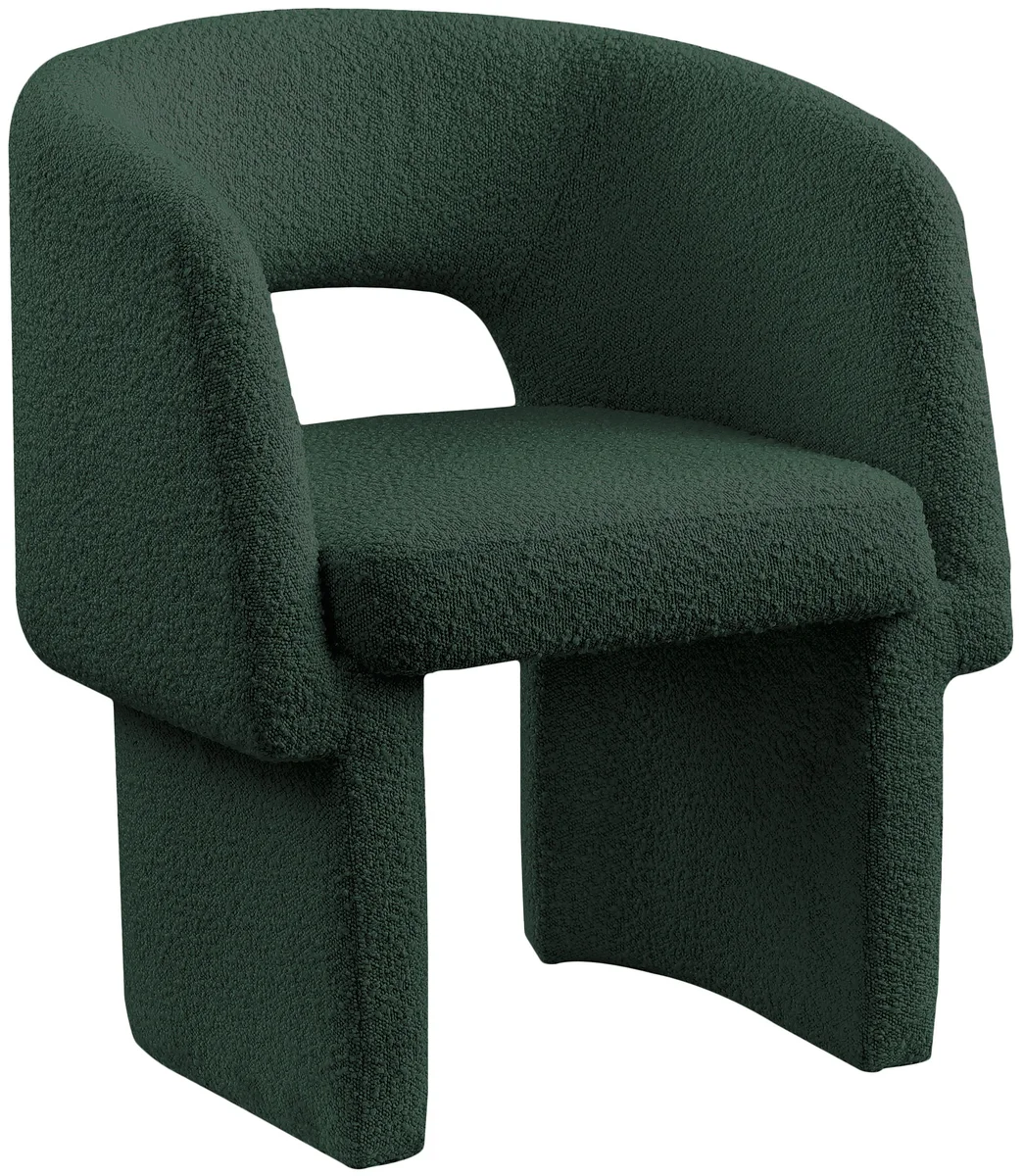 Emmet - Boucle Dining Chair / Accent Chair - Green