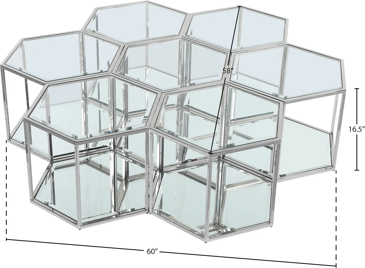 Sei - Coffee Table 7 Piece - Pearl Silver