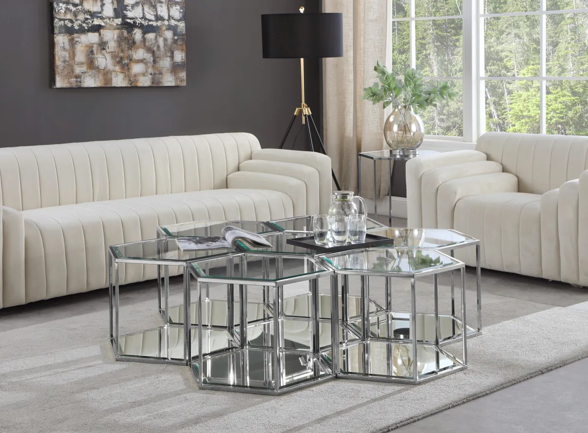 Sei - Coffee Table 7 Piece - Pearl Silver - View 2
