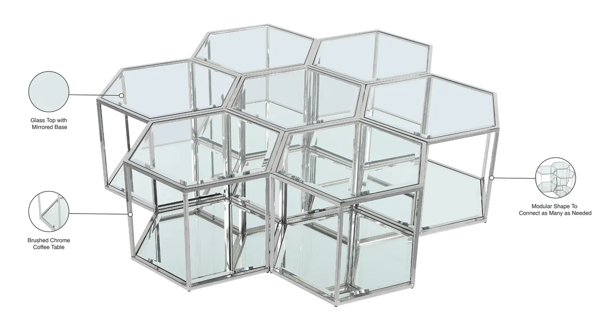 Sei - Coffee Table 7 Piece - Pearl Silver