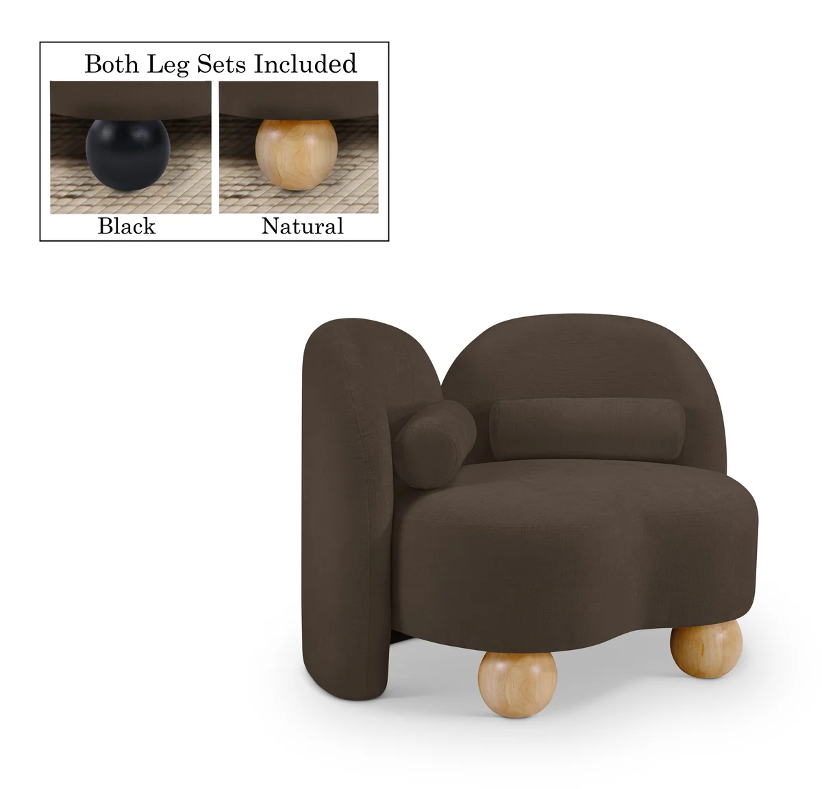 Daphne - Chenille Chair - Brown