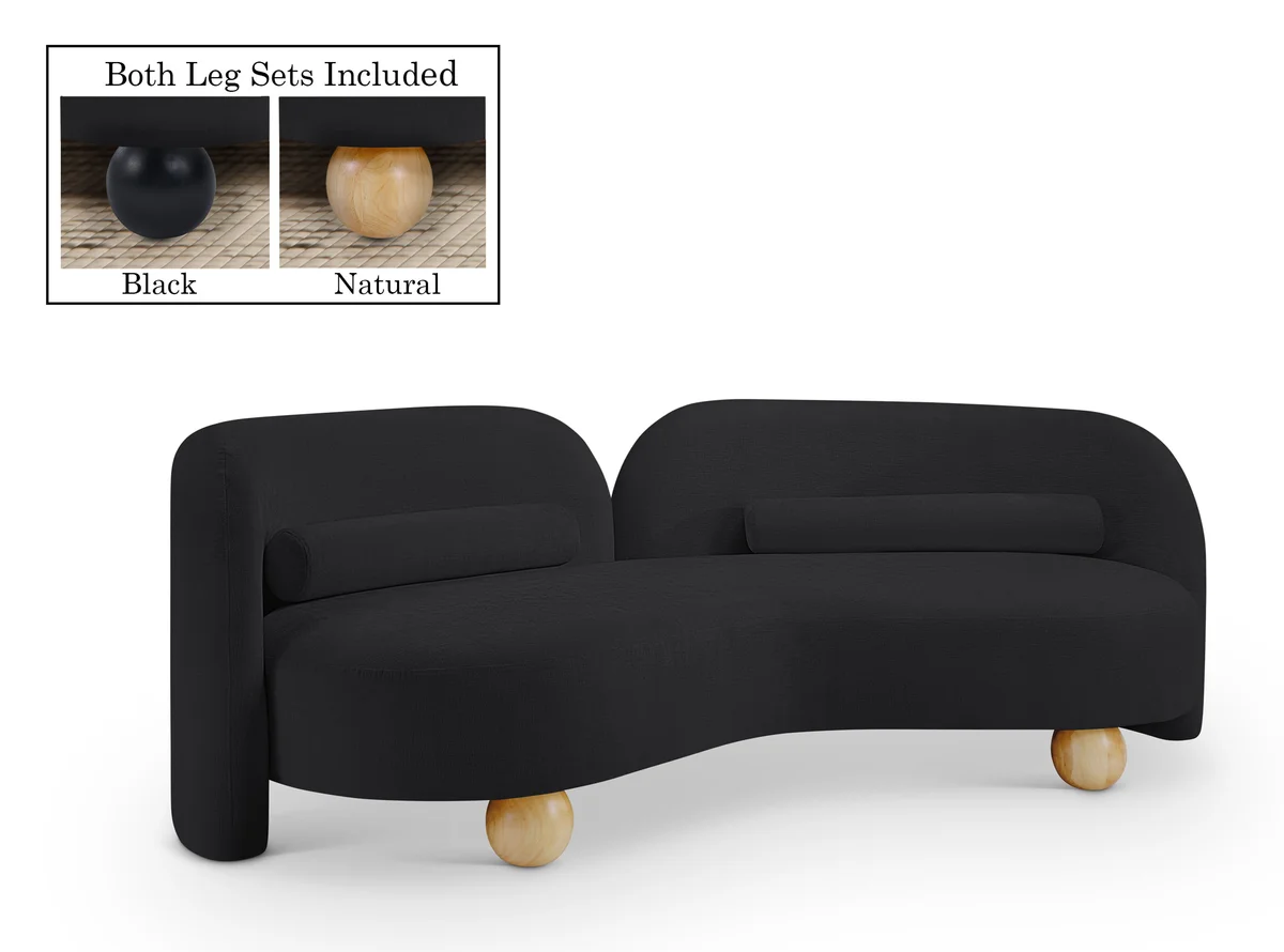Daphne - Chenille Sofa - Black