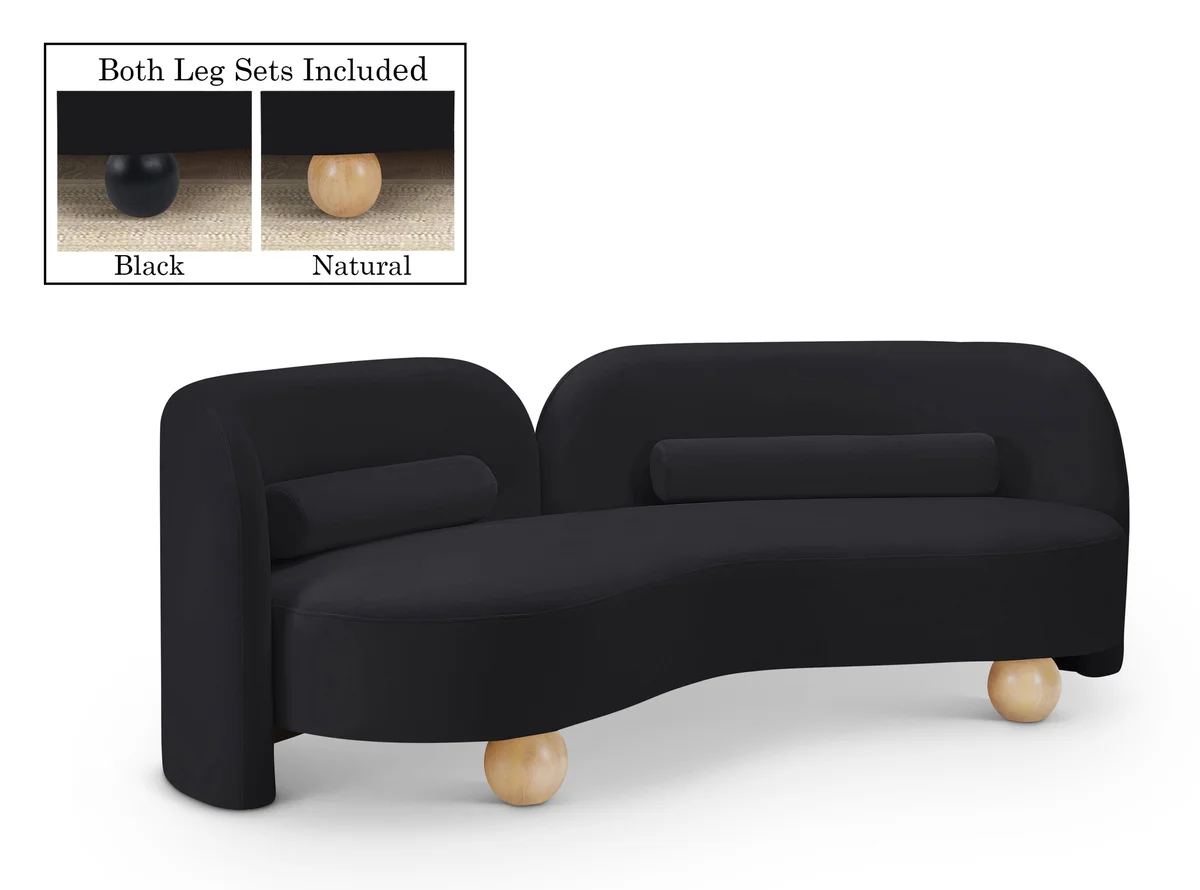 Daphne - Velvet Sofa - Black