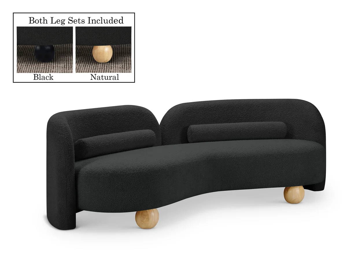 Daphne - Boucle Sofa - Black