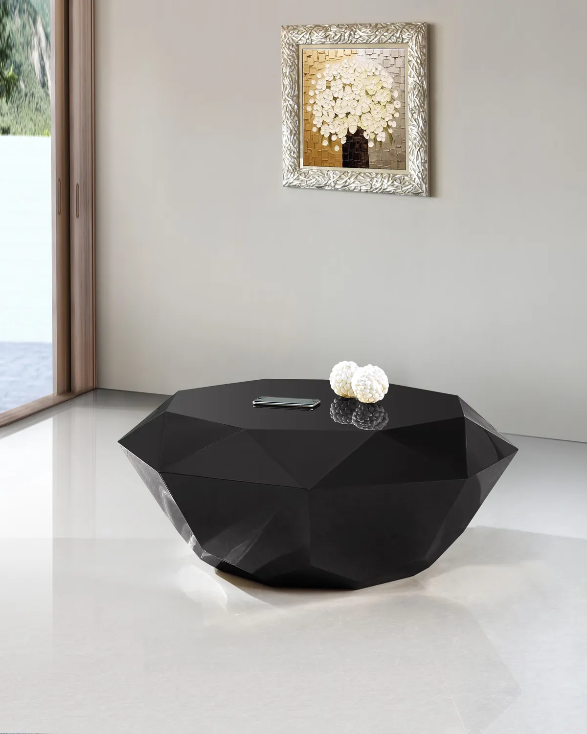 Gemma - Coffee Table - Matte Black - View 2