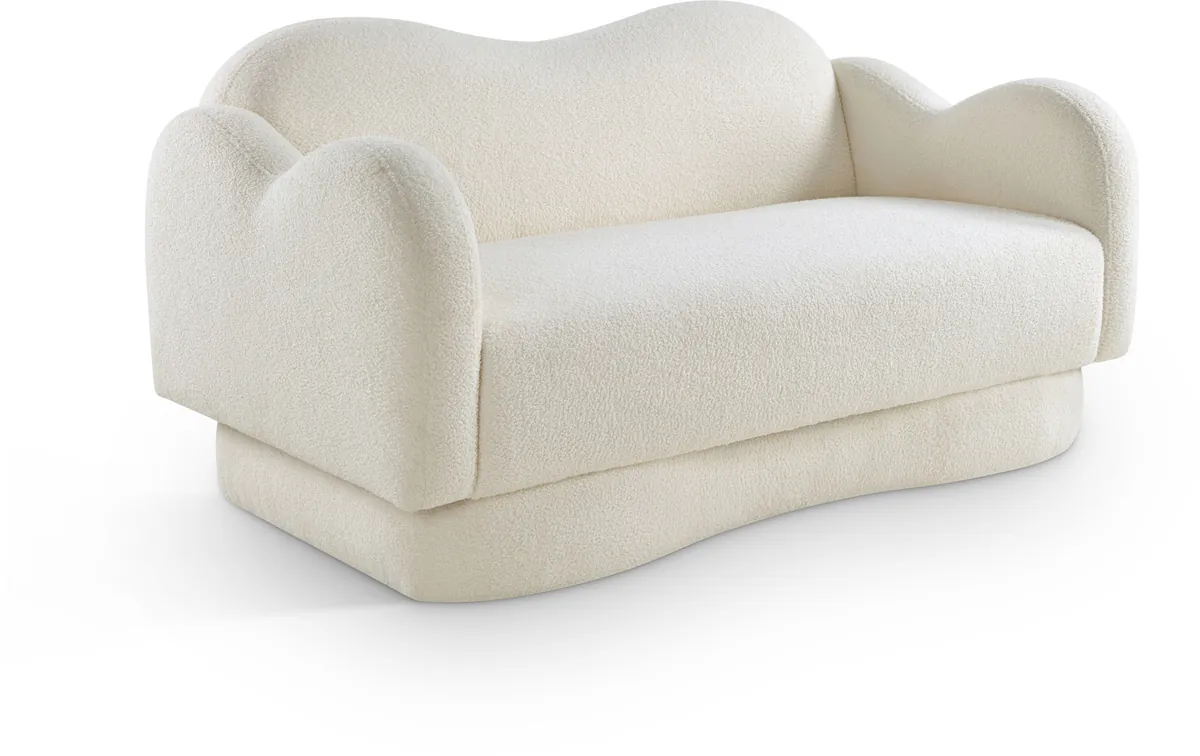 Bloom - Teddy Fabric Loveseat - Cream