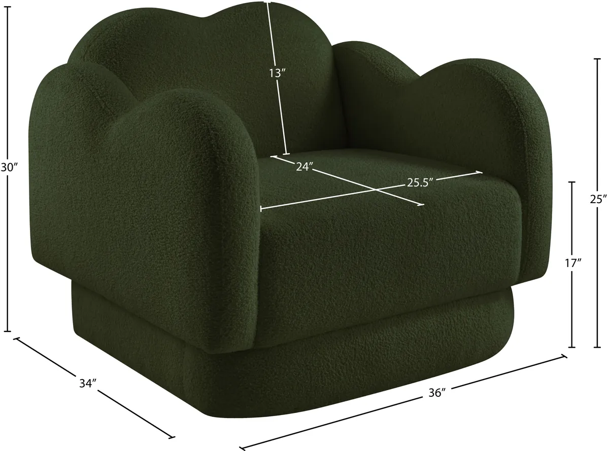 Bloom - Teddy Fabric Chair - Green - View 2