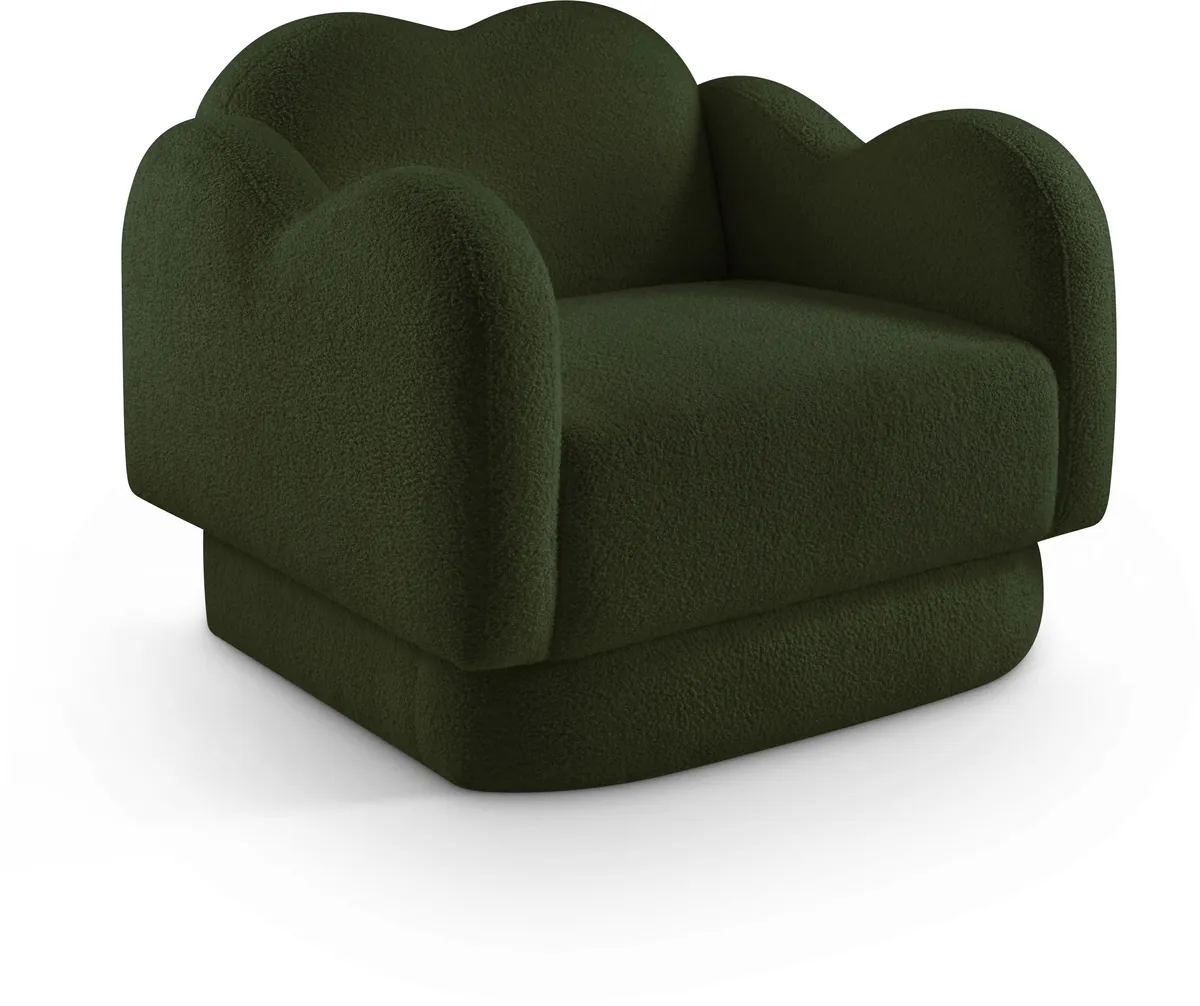 Bloom - Teddy Fabric Chair - Green