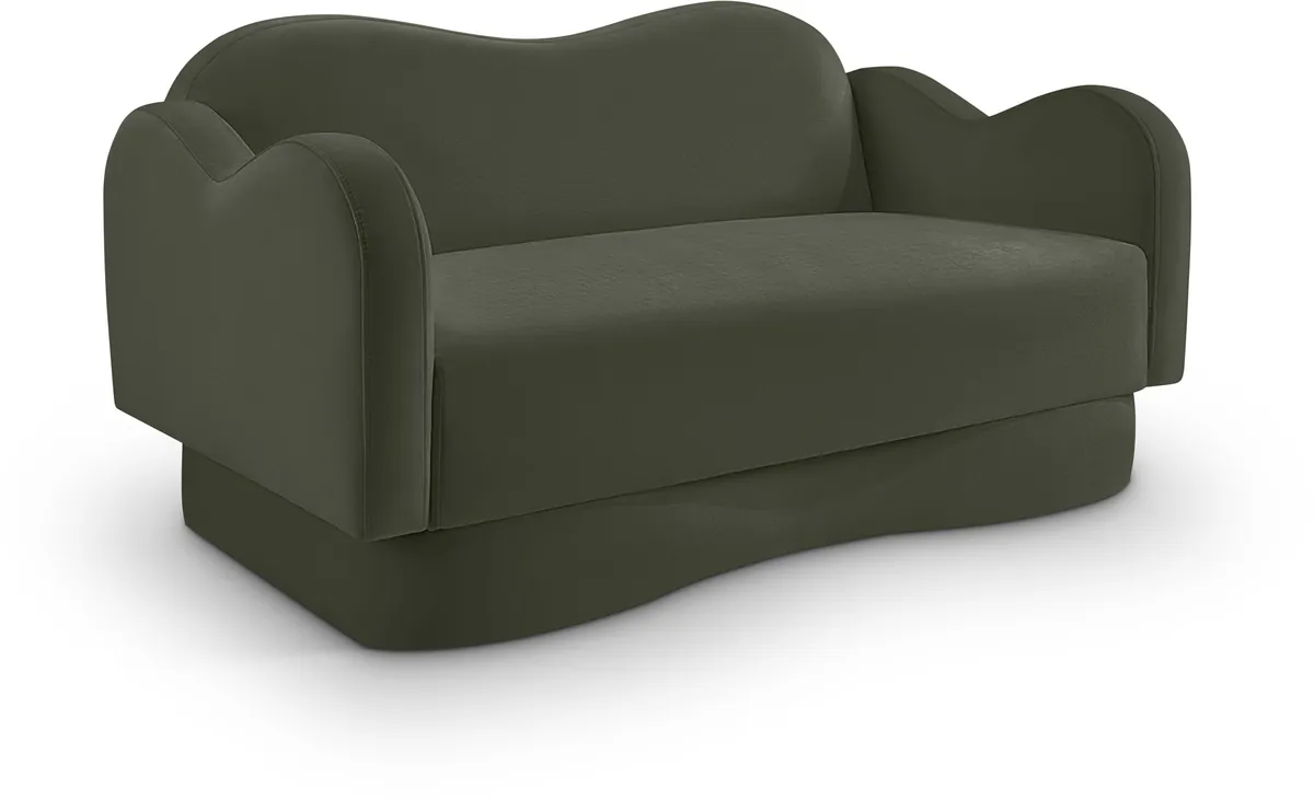 Bloom - Velvet Loveseat - Green