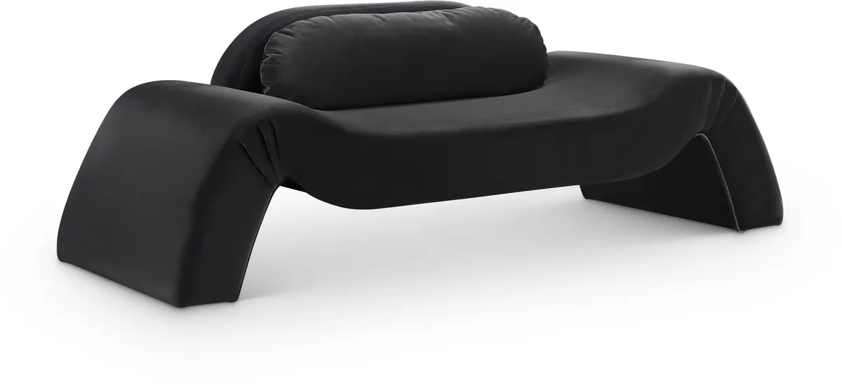 Austin - Velvet Loveseat - Black