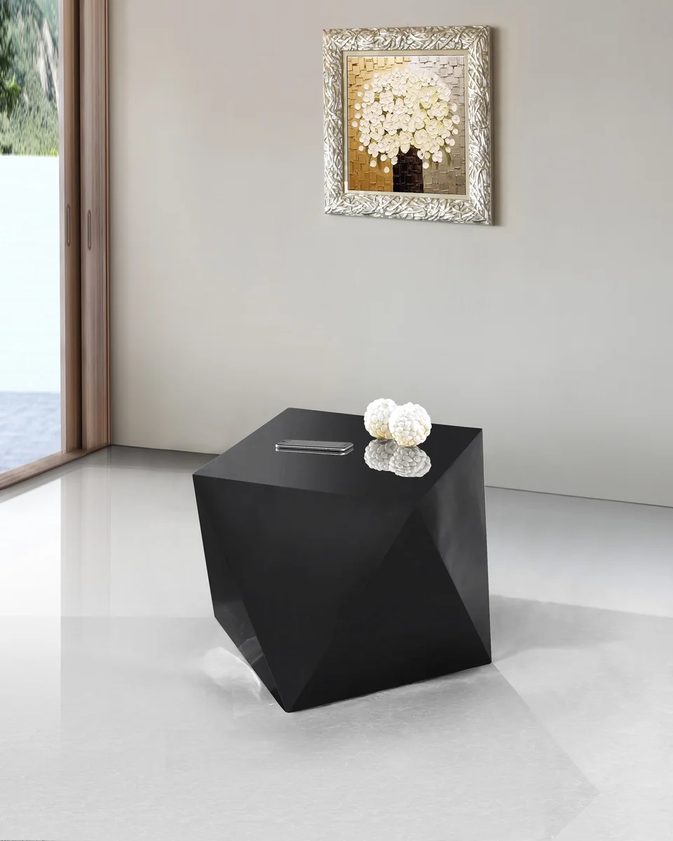 Gemma - End Table - Matte Black - View 2