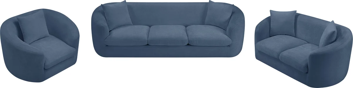 Penelope - Loveseat - Light Blue - View 2