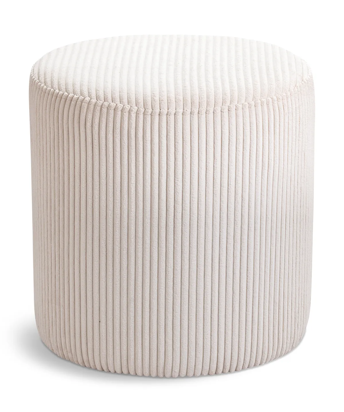 Roy - Round Microsuede Ottoman / Stool - Beige