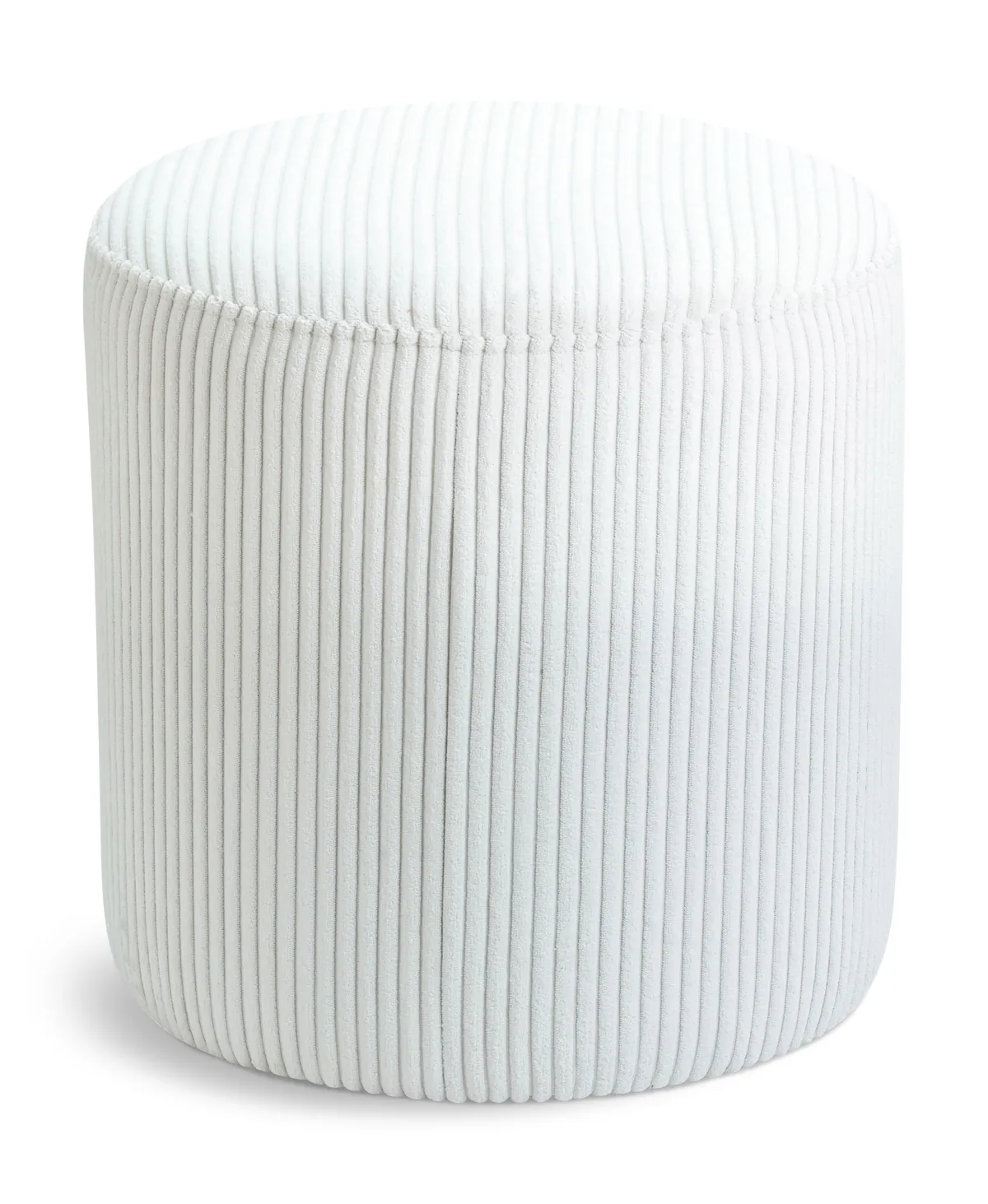 Roy - Round Microsuede Ottoman / Stool - Cream