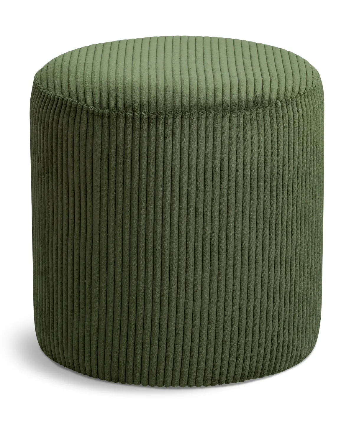 Roy - Round Microsuede Ottoman / Stool - Green