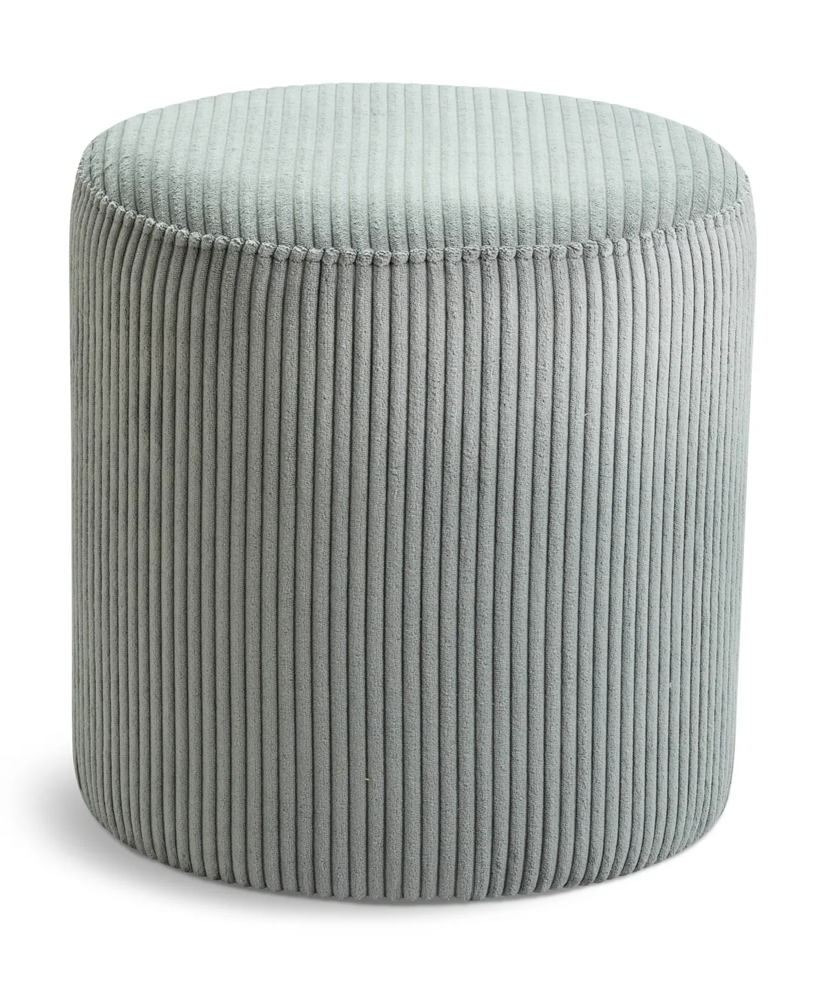 Roy - Round Microsuede Ottoman / Stool - Gray