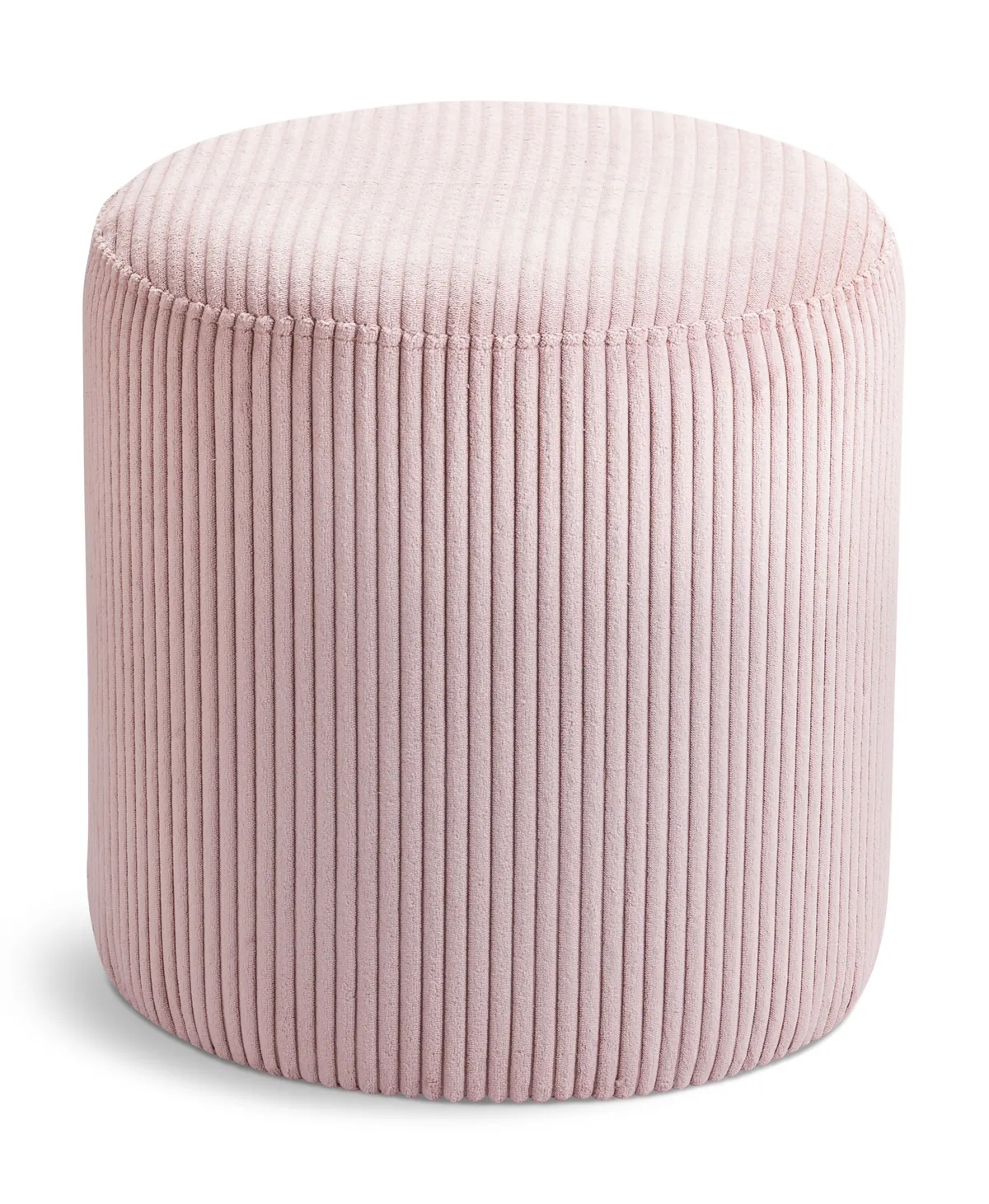 Roy - Round Microsuede Ottoman / Stool - Pink