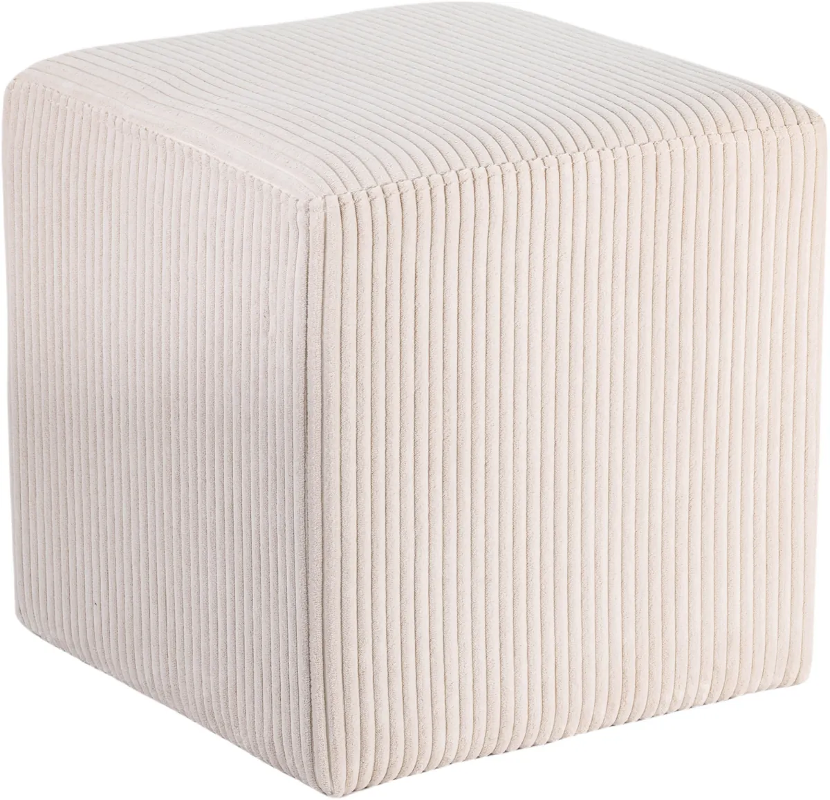 Roy - Microsuede Ottoman / Stool - Beige - View 2