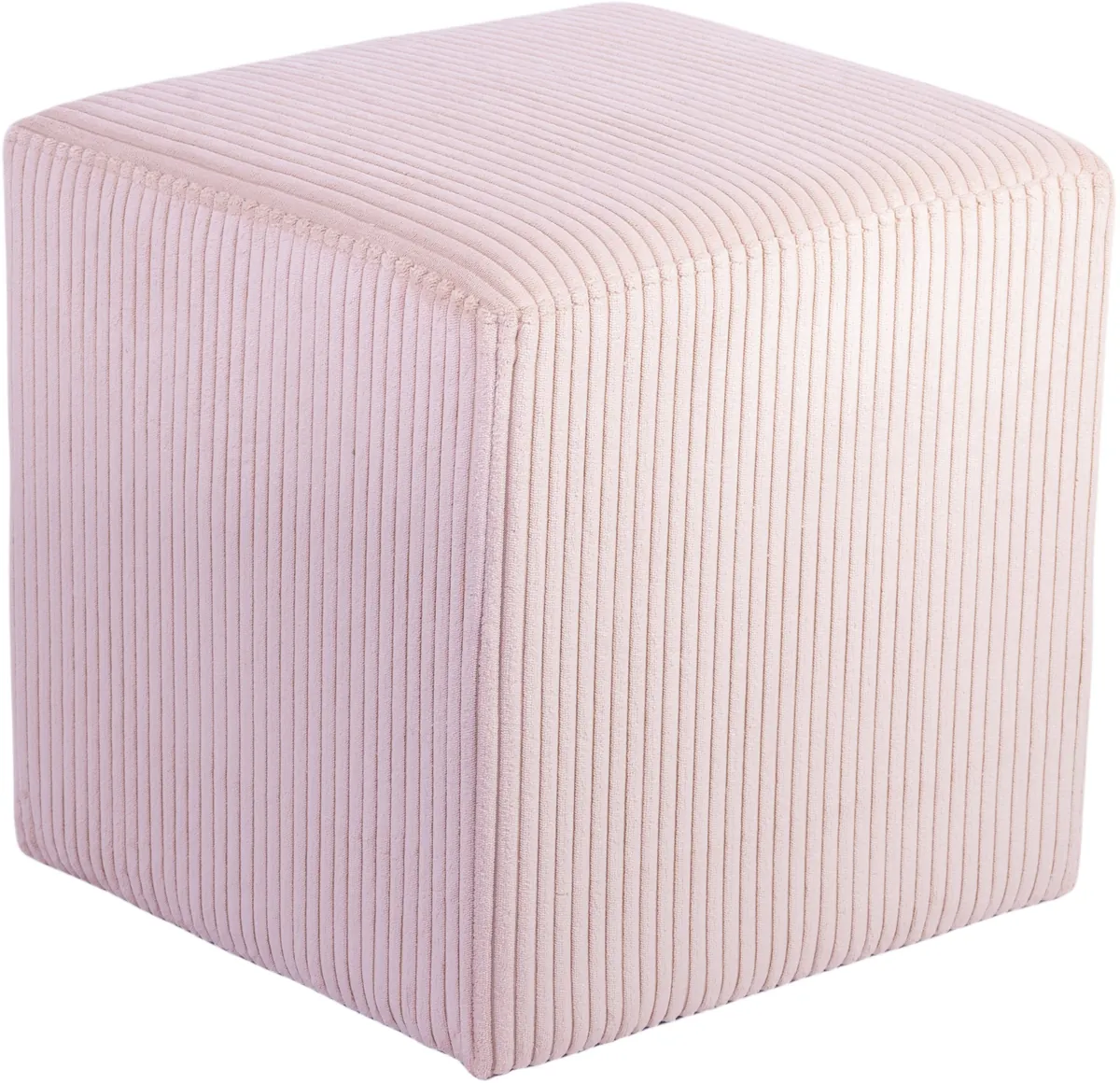 Roy - Microsuede Ottoman / Stool - Pink - View 2