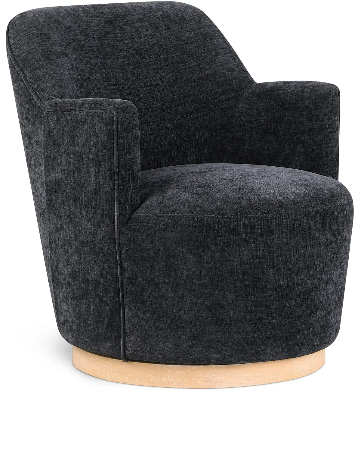 Clarita - Chenille Swivel Accent Chair - Black