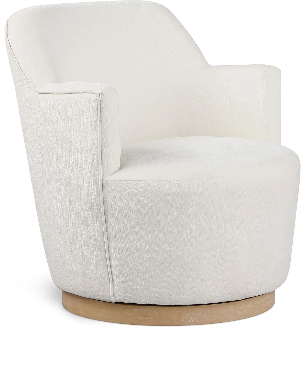 Clarita - Chenille Swivel Accent Chair - Cream