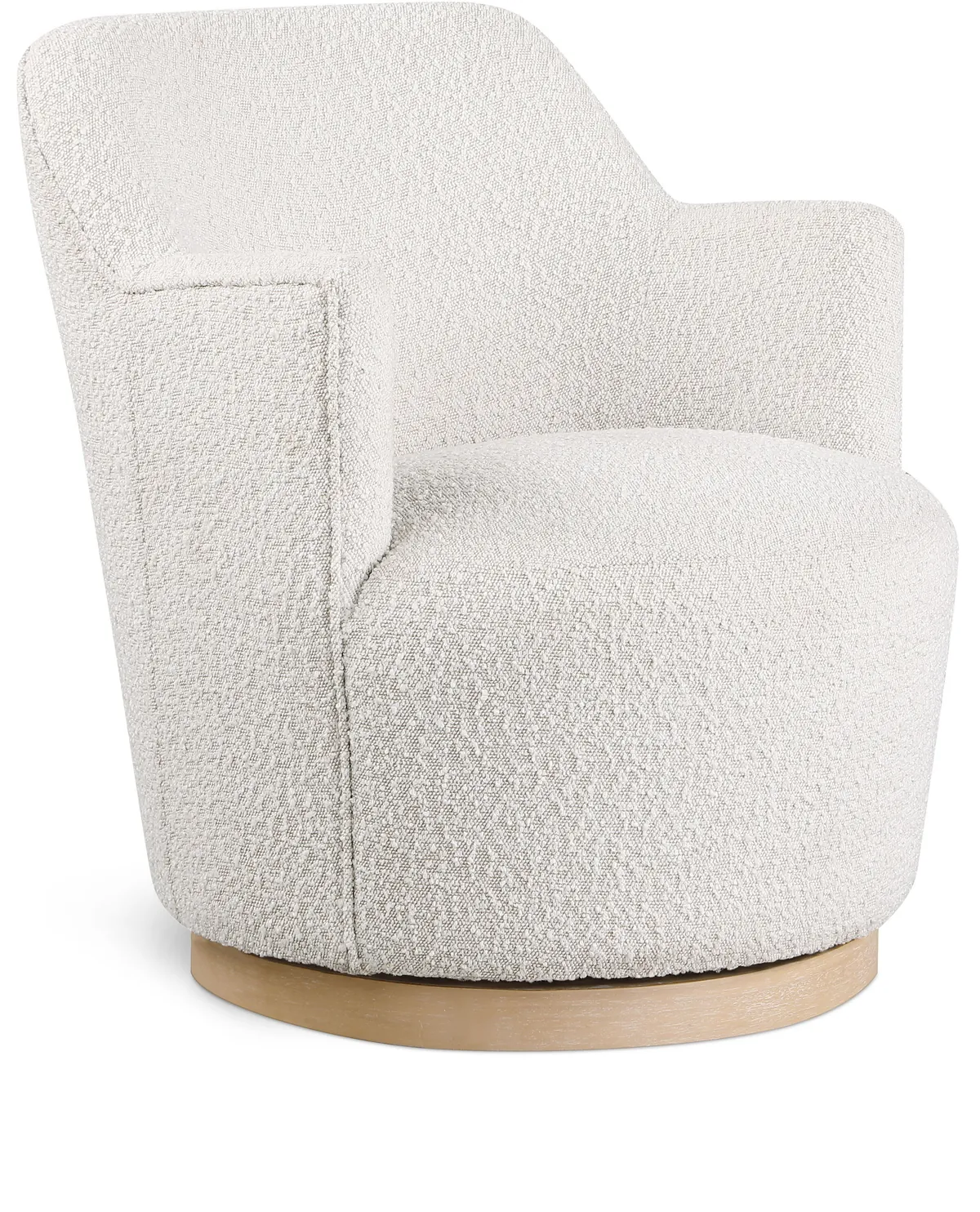 Clarita - Boucle Swivel Accent Chair - Cream