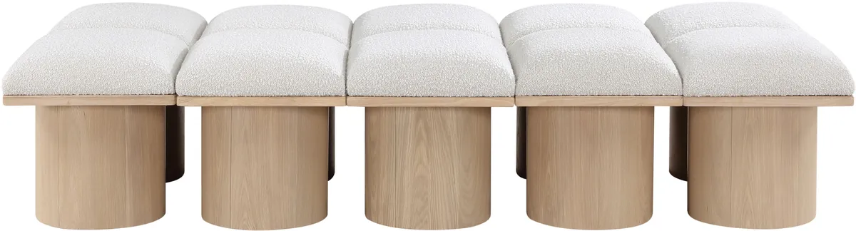 Pavilion - 77.5" 10 Piece Modular Bench With Natural Base - Cream - View 2