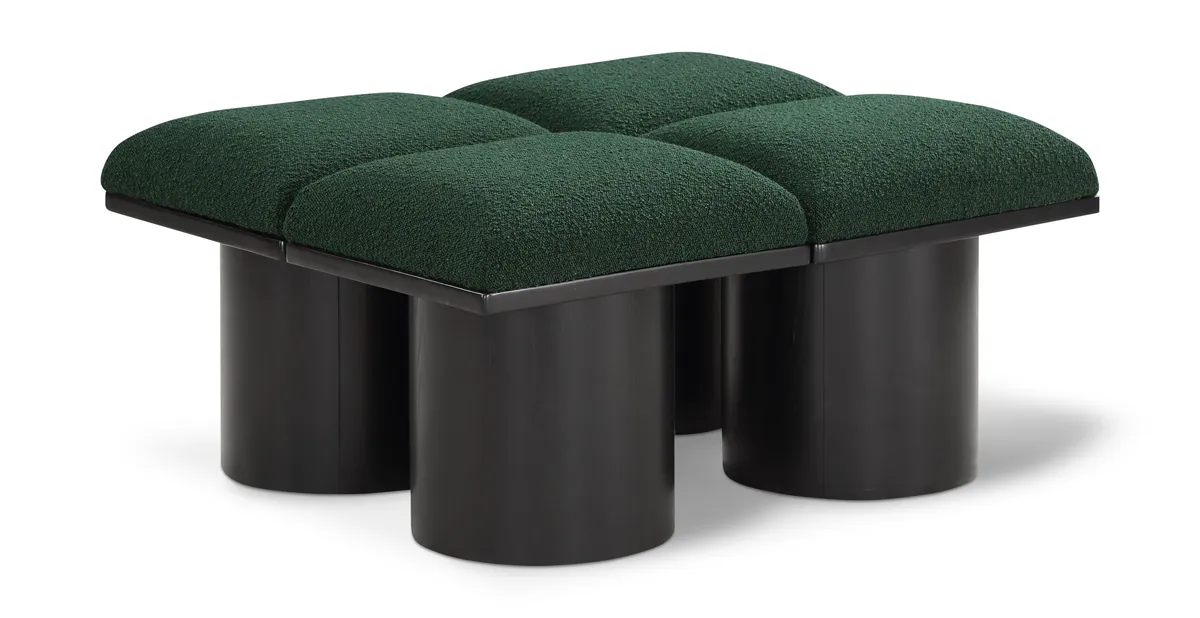 Pavilion - 36" 4 Piece Modular Bench With Black Base - Green