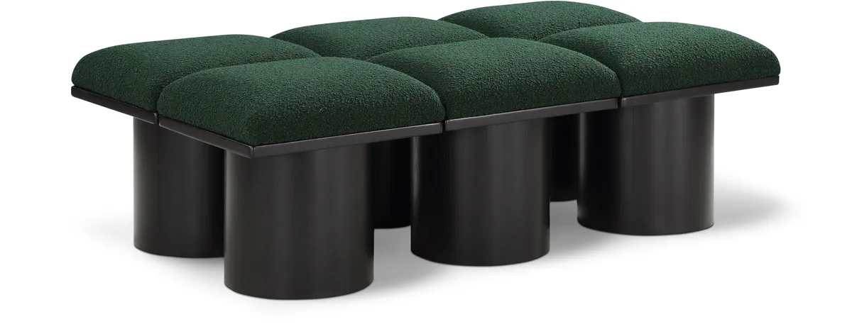 Pavilion - 54" 6 Piece Modular Bench With Black Base - Green