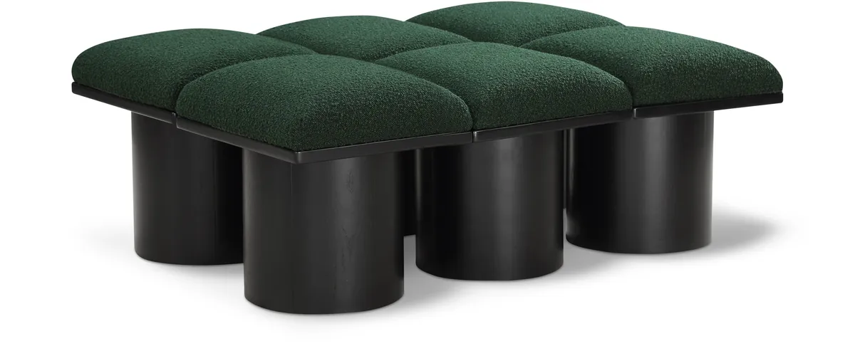 Pavilion - 46.5" 6 Piece Modular Bench With Black Base - Green