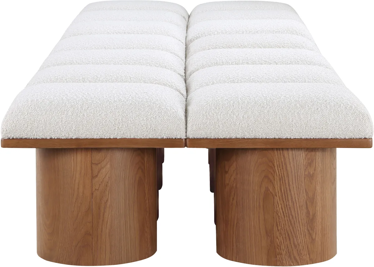 Pavilion - 126" 14 Piece Modular Bench With Brown Base - Cream - View 2