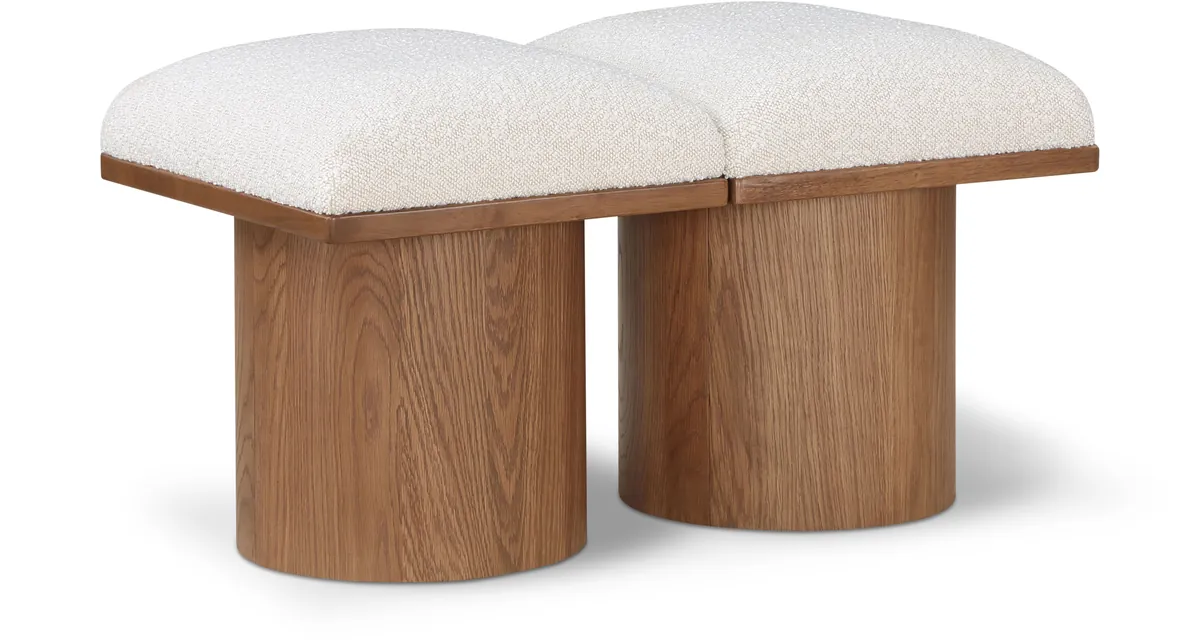 Pavilion - 31" 2 Piece Modular Bench With Brown Base - Cream