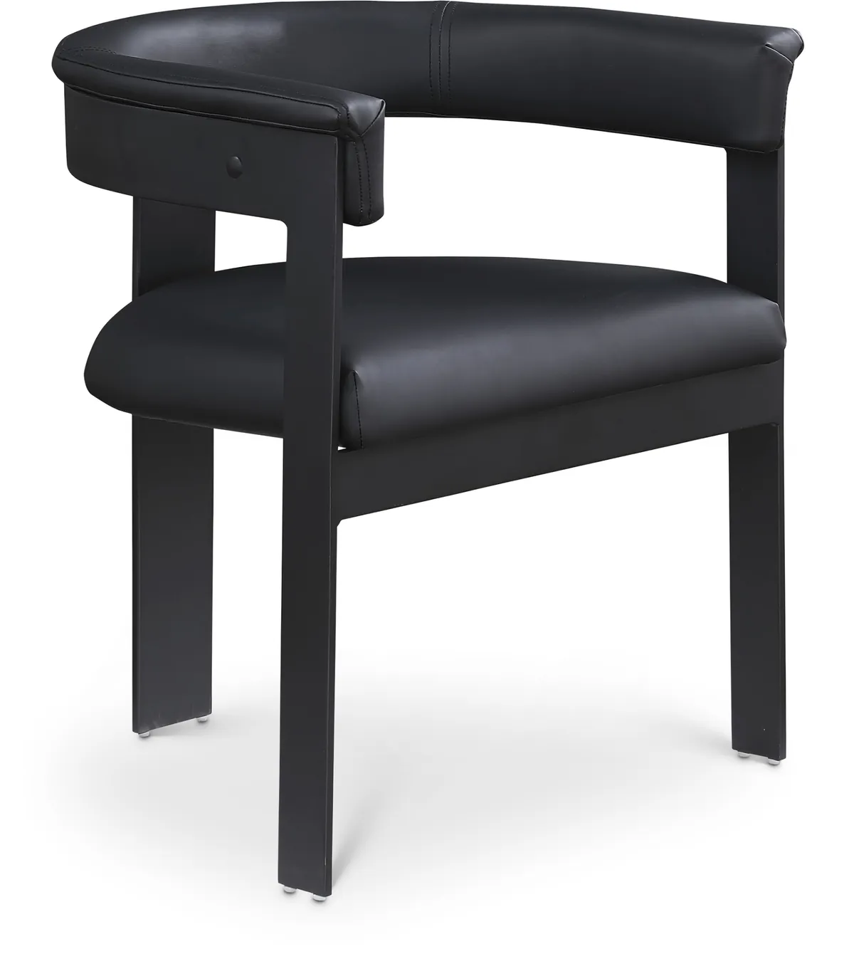 Romeo - Faux Leather Dining Chair With Black Base (Set of 2) - Black